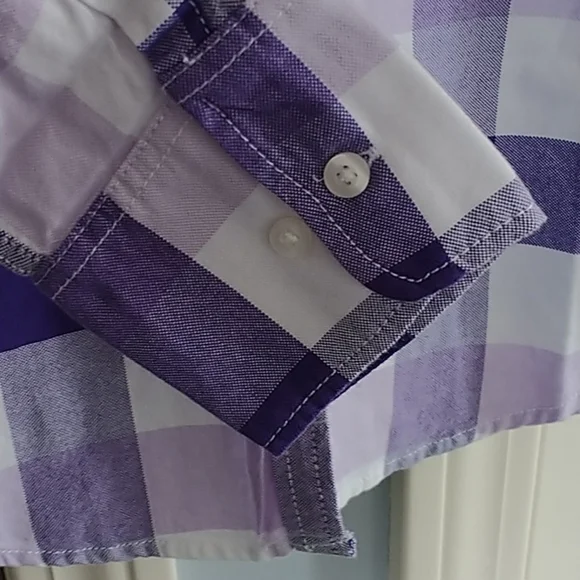 American Eagle Outfitters Classic Purple Plaid Button Front Shirt 8 - Picture 8 of 13